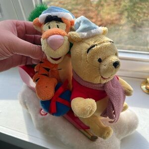 Disney Winnie the Pooh & Tigger Christmas Sleigh Animated Musical Decor